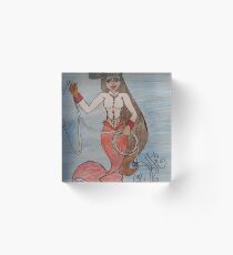 Cowgirl Mermaid Acrylic Block