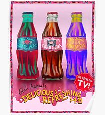 Póster Soda de cerdo de animales de vidrio
