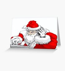 DJ Santa Claus Mixing The Christmas Party Track Greeting Card