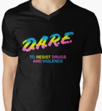 DARE 90s drugs tshirt shirt Men's V-Neck T-Shirt