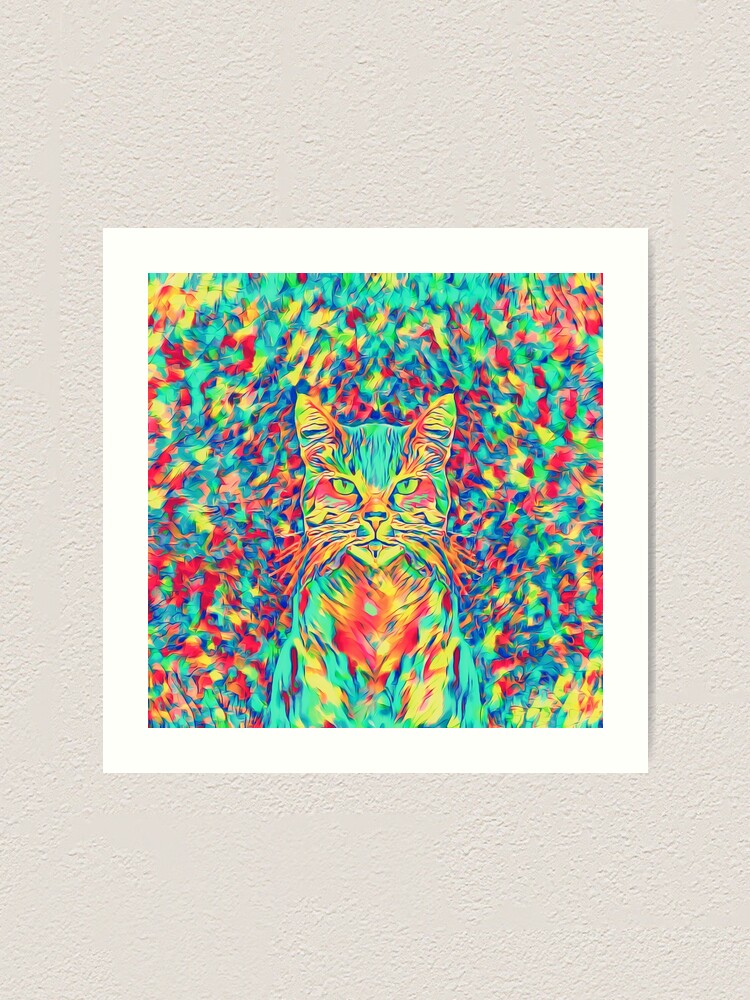 Alternate view of Color Cat Art Print