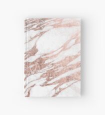 Schickes elegantes Weiß und Rosen-Goldmarmor-Muster Notizbuch