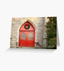 Church Doors in December Greeting Card
