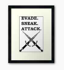 EVADE SNEAK ATTACK ROGUE 5E RPG Class Framed Print