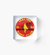 SURFING MALIBU CALIFORNIA SURF CLUB VINTAGE SURFER Acrylic Block