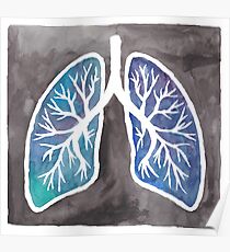Watercolor Lungs Poster