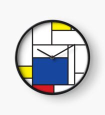 Mondrian Minimalist De Stijl Modern Art II Clock