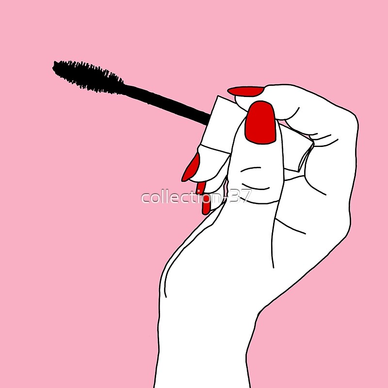 "Pop Art Pink Tumblr Mascara Line Drawing" by collection37 Redbubble