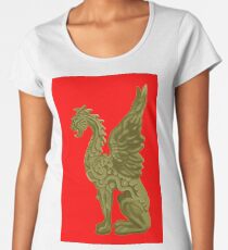 GOLDEN DRAGON SCULPTURE/RED Women's Premium T-Shirt