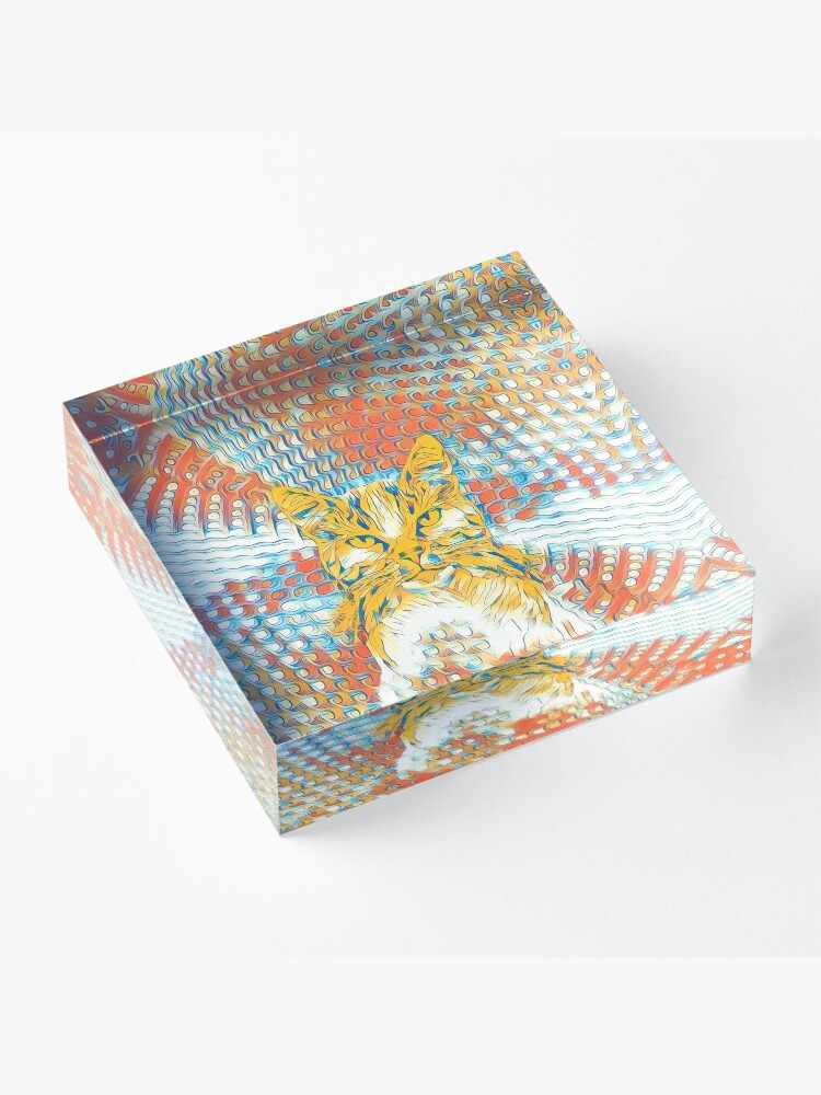 Alternate view of Yellow Cat Acrylic Block