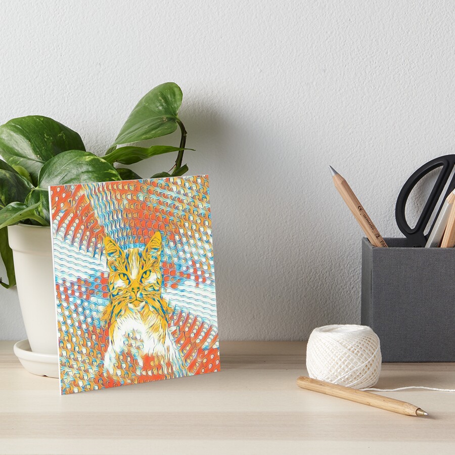 Yellow Cat Art Board Print