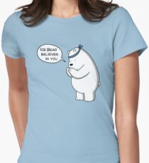 Ice Bear Believes In You - We Bare Bears Cartoon Women's Fitted T-Shirt