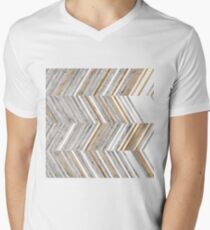 COPPER AND GREY WOOD V-Neck T-Shirt