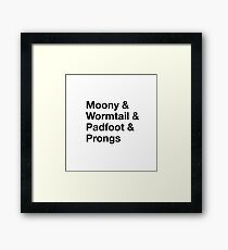 Moony, Wormtail, Padfoot, & Prongs Framed Print