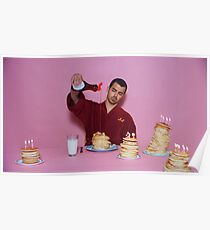 Joe Jonas pouring syrup over some pancakes Poster