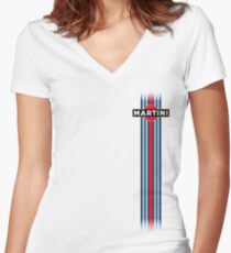 Martini Racing stripe Women's Fitted V-Neck T-Shirt