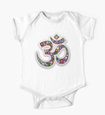 Namaste Floral Yoga Symbol One Piece - Short Sleeve