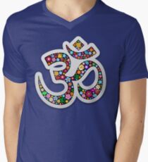 Namaste Floral Yoga Symbol Men's V-Neck T-Shirt