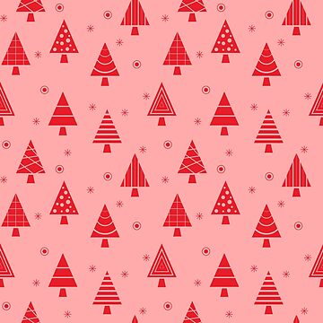 Pink Christmas Tree Forest Pattern Wrapping Paper by gsallicat