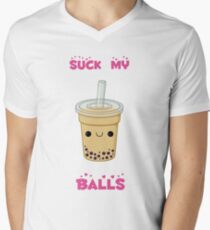 Bubble tea! -suck my balls Men's V-Neck T-Shirt