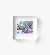 Neon Star Gazer Lily Acrylic Block
