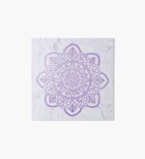 Lámina de exposición Lavanda Mandala en mármol blanco