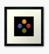 Xbox Buttons Black Framed Print