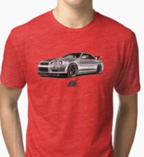Camiseta de tejido mixto nissan skyline gtr r34