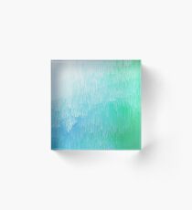 Rainforest - Blue and Green Glitch Acrylic Block