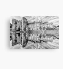 Tonbridge Castle Reflections (black and white) Metal Print