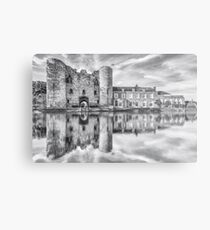 Tonbridge Castle Reflections 2 (black and white) Metal Print