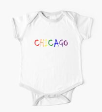 Chicago Illinois Graphic Paint Splatter White One Piece - Short Sleeve