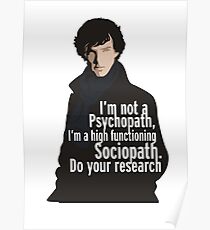Sherlock - Psychopath/ Sociopath Poster