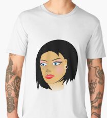 Girl Black Hair Fashion Art Men's Premium T-Shirt