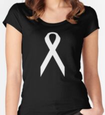 Lung Cancer Awareness ribbon Women's Fitted Scoop T-Shirt