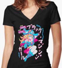 DARK MAGICIAN GIRL (ブラック・マジシャン・ガール) Women's Fitted V-Neck T-Shirt