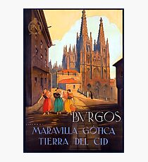 Burgos cathedral, Spain, travel poster Photographic Print