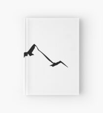 Ski Skiing Mountain Mountains Skiing Skis Silhouette Snowboard Snowboarding Hardcover Journal