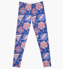 90's Dinosaur Pattern - Rose Quartz and Serenity version Leggings