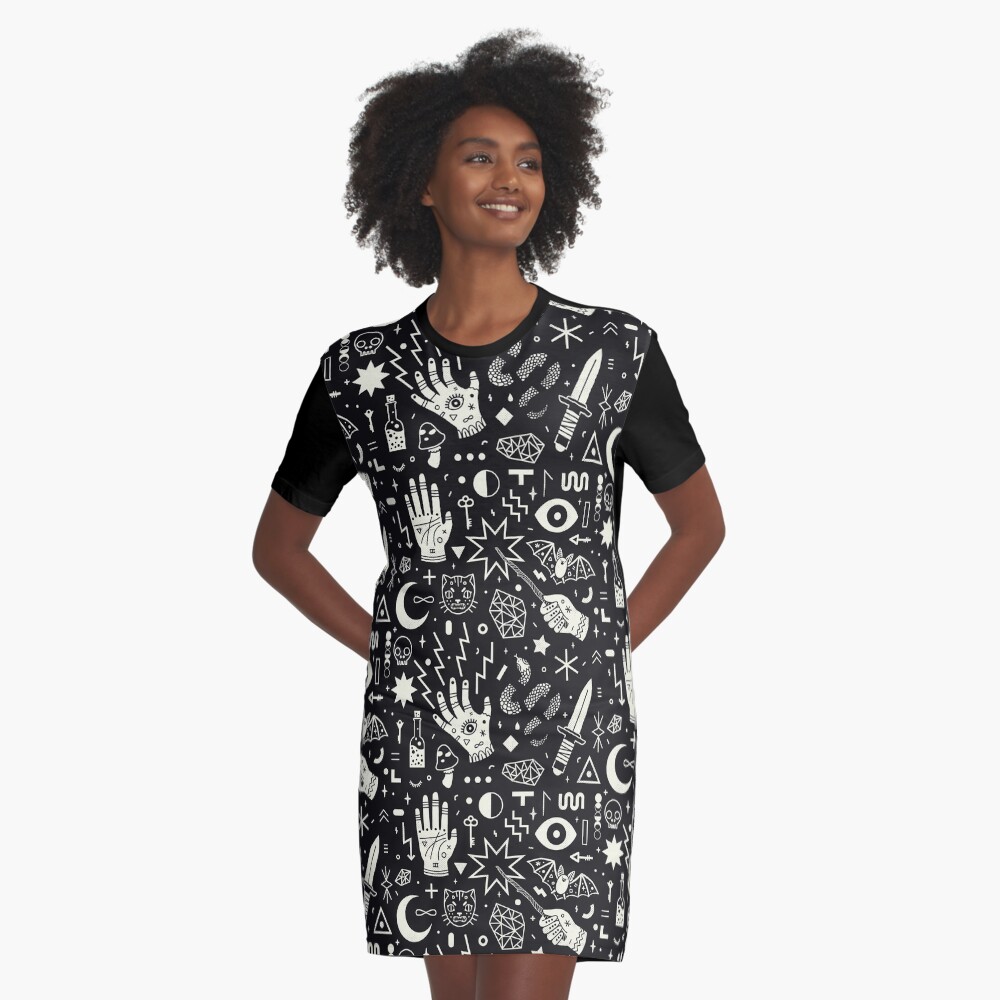 Witchcraft Graphic T-Shirt Dress