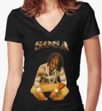 Chief Keef Sosa camo t shirt Women's Fitted V-Neck T-Shirt