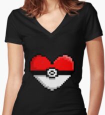 PokeHeart Women's Fitted V-Neck T-Shirt