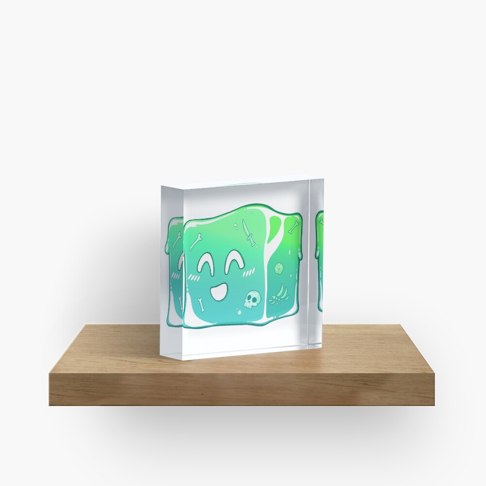 "Giggly Gelatinous Cube Cute D&D Adventures" Acrylic Block by