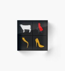 Cow, cape, hair & slipper Acrylic Block