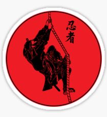 Ninja Climbing A Rope - Large Sticker