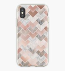 Rose Gold Marble Geometric iPhone Case