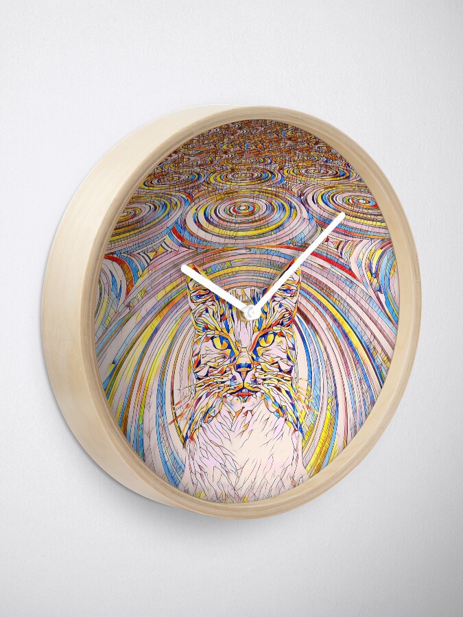 Alternate view of Abstract Cat Clock