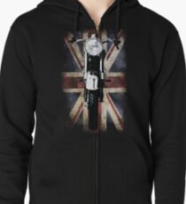 Classic British BSA Motor Cycle Tee Zipped Hoodie
