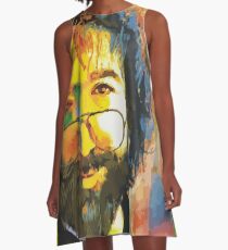 grateful dead jerry garcia face A-Line Dress