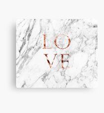 Rose gold marble LOVE Canvas Print